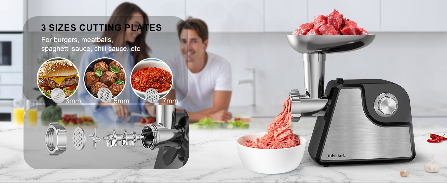 Electric Meat Grinder & Sausage Maker - Stainless Steel with Accessories