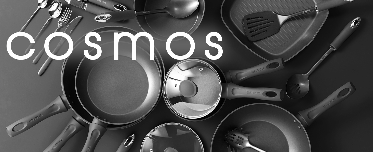 Набір електричних мельниць для солі та перцю Salter – зручне управління однією рукою, керамічний млин, регульований ступінь помелу, м'яке покриття, підсвічений цоколь (Cosmos Grey)