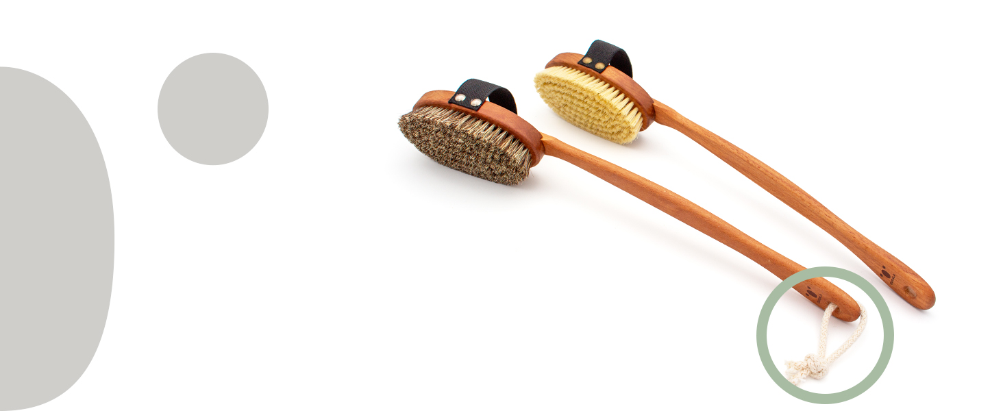 Щітка для тіла QUOALA® Premium з натуральної щетини (сизаль та кінська шерсть) – сертифікована FSC, з довгою ручкою, для сухого та мокрого використання, 100% Made in Germany, середньої жорсткості