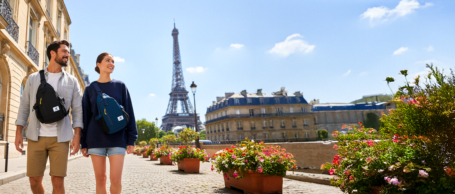 Чоловіча сумка через плече SKYSPER: стильна, з захистом від крадіжок, для подорожей, прогулянок та активного відпочинку (блакитна)