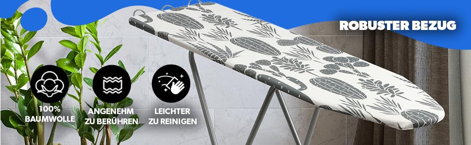 КADAX Регульована гладильна дошка зі сталі, 100x30 см, складана, з покриттям, антиковзні ніжки (білий/сірий)