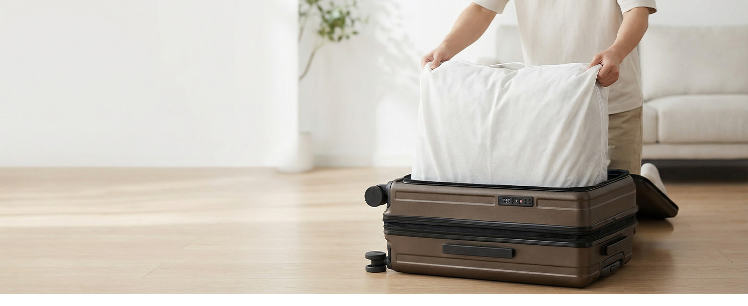 Розкладний валіза-тролей з жорсткою обшивкою та верхньою відкривальною панеллю, компресійним ременем та додатковим місцем для зберігання | Міцний, розтяжний, стійкий до подряпин, легкий (Бізнес-сірий, L-65см) L-65см Бізнес-сірий