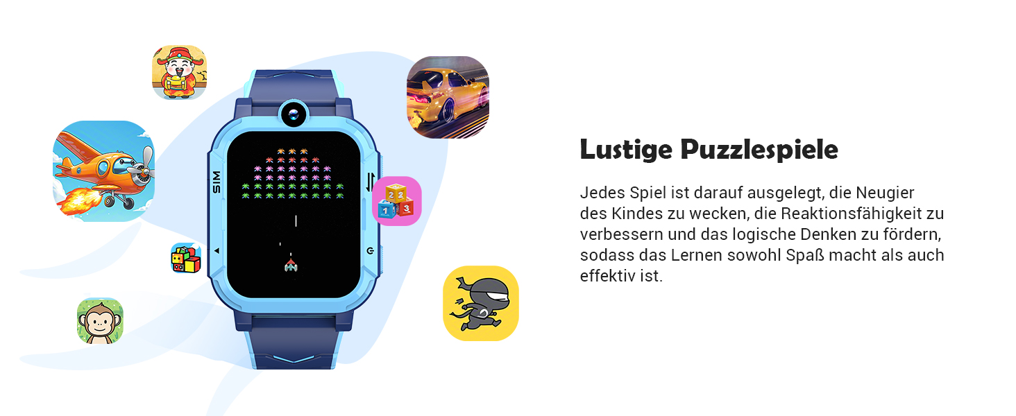 Дитячий розумний годинник Blackview з SIM-картою, GPS-трекером, SOS-кнопкою та функціями 4G (блакитний)