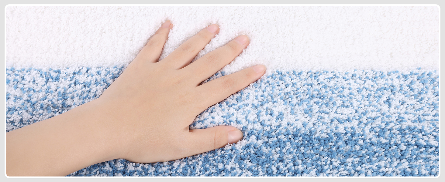 Super Soft Microfiber Bath Mat - Absorbent Non-Slip Bathroom Rug - Washable Shower Mat - 60x90cm Blue