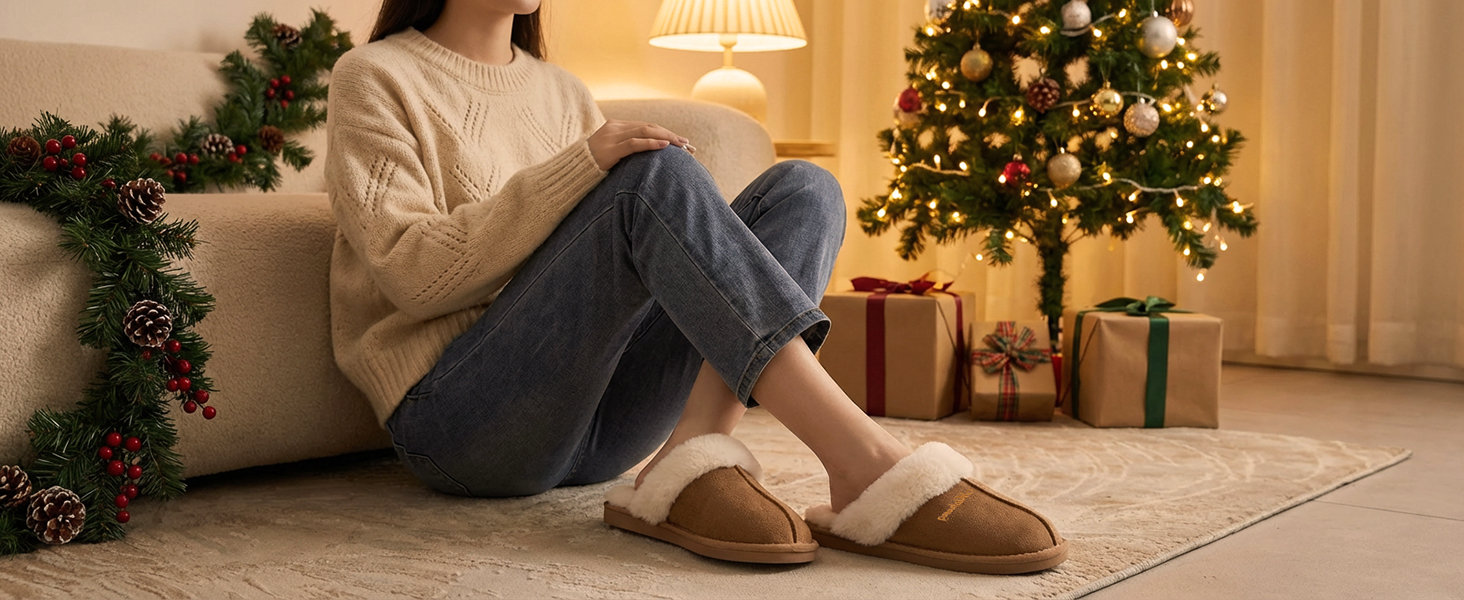 Домашні тапочки жіночі та чоловічі зимові теплі з синтетичного хутра, ламіно, штучного хутра, плюшу, пуху, м'які, нековзні, пантолетти для дому та вулиці, 38.5/40 EU, світло-коричневі