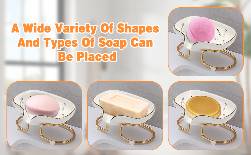 Керамічна мильниця CAUTIOUS з піддоном, біла, вінтажний дизайн