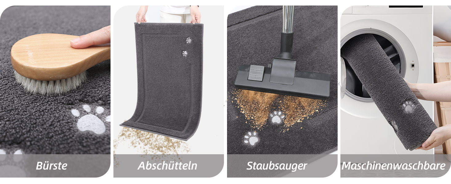 Килимок для дому BEQHAUSE 80x120 см, сірий - для входу, коридору, передні/задні двері, миється