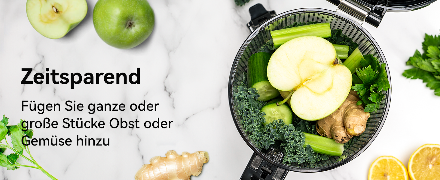 LINKChef повільно-видавлюючий соковитискач Slow Juicer SJ52, 1.8 л, з функцією реверсу, BPA Free