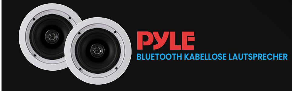 Pyle 13 см Вбудована Bluetooth акустика для стелі та стін, 150 Вт, 2-смуговий стерео динамік з твітерами, плаский дизайн, для домашнього кінотеатру