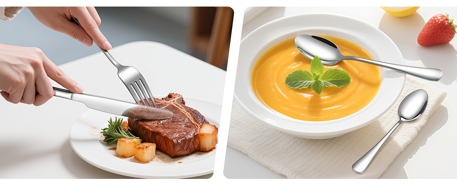 Набір столових приборів на 6 осіб, 30 предметів: виделки, ложки, ножі, нержавіюча сталь, дзеркальне полірування, для посудомийної машини