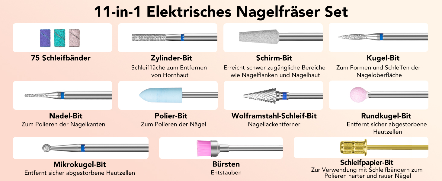 Професійний електричний фрезер для нігтів Nagelfräser 45000 об/хв з педаллю, LCD дисплеєм, 45 швидкостей, F/R, функція паузи, для гель-манікюру, для салону та дому
