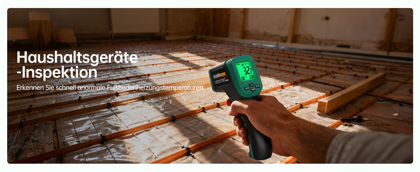 Інфрачервоний термометр ERICKHILL -50°C до 800°C, безконтактний цифровий лазерний термометр з щупом для м'яса -50°C до 300°C, регульований коефіцієнт випромінювання – для приготування їжі/грилю/заморожування