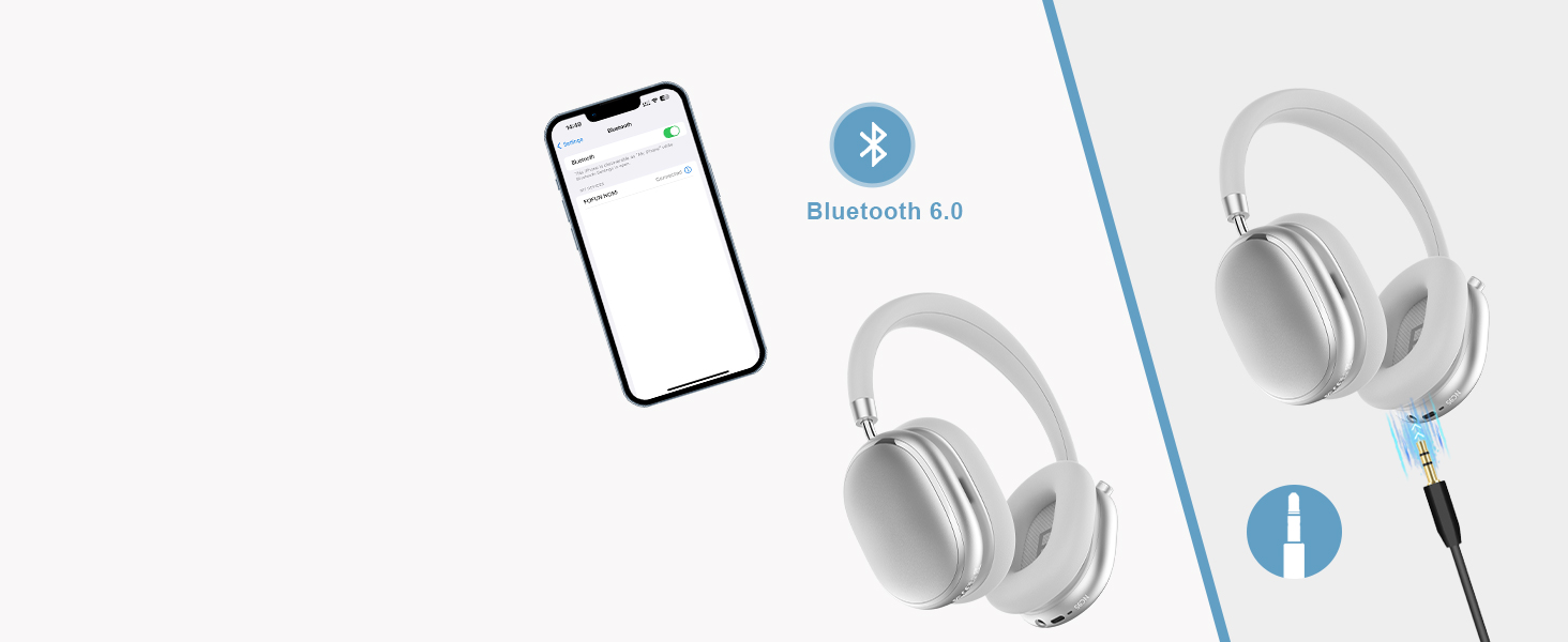 Навушники бездротові Bluetooth 6.0 NC95 з активним шумозаглушенням, сріблясті. До 120 годин роботи, налаштування EQ через додаток, для подорожей та спорту