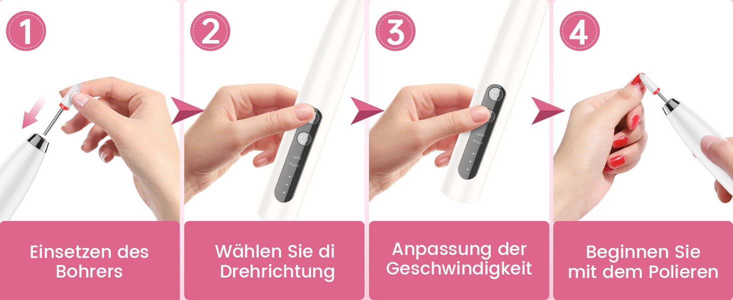 Електричний фрезер для нігтів DOCOCO з USB-C, для гелю та акрилу, манікюрний набір