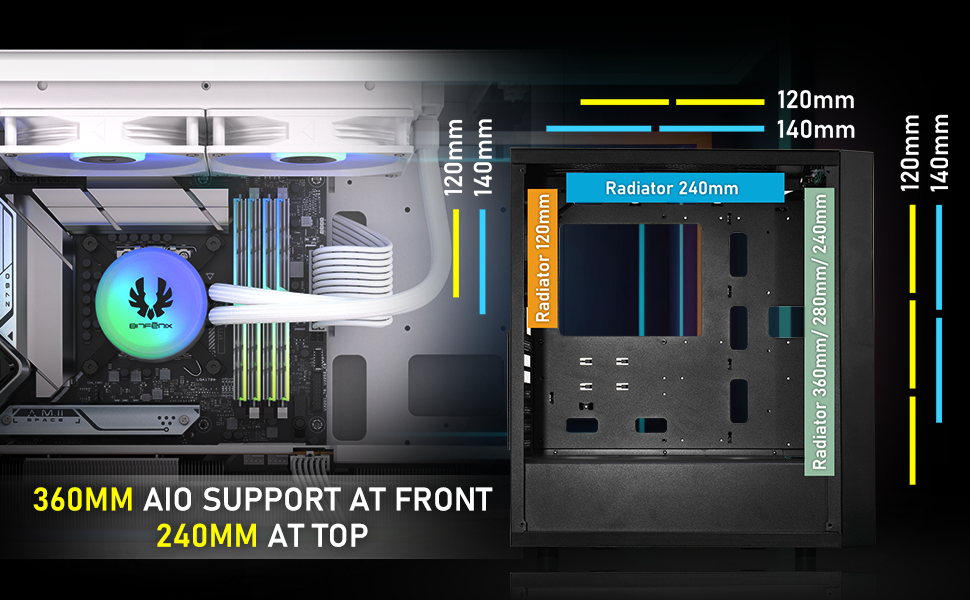 Корпус ПК Mid Tower BITFENIX Fang ARGB (Чорний)