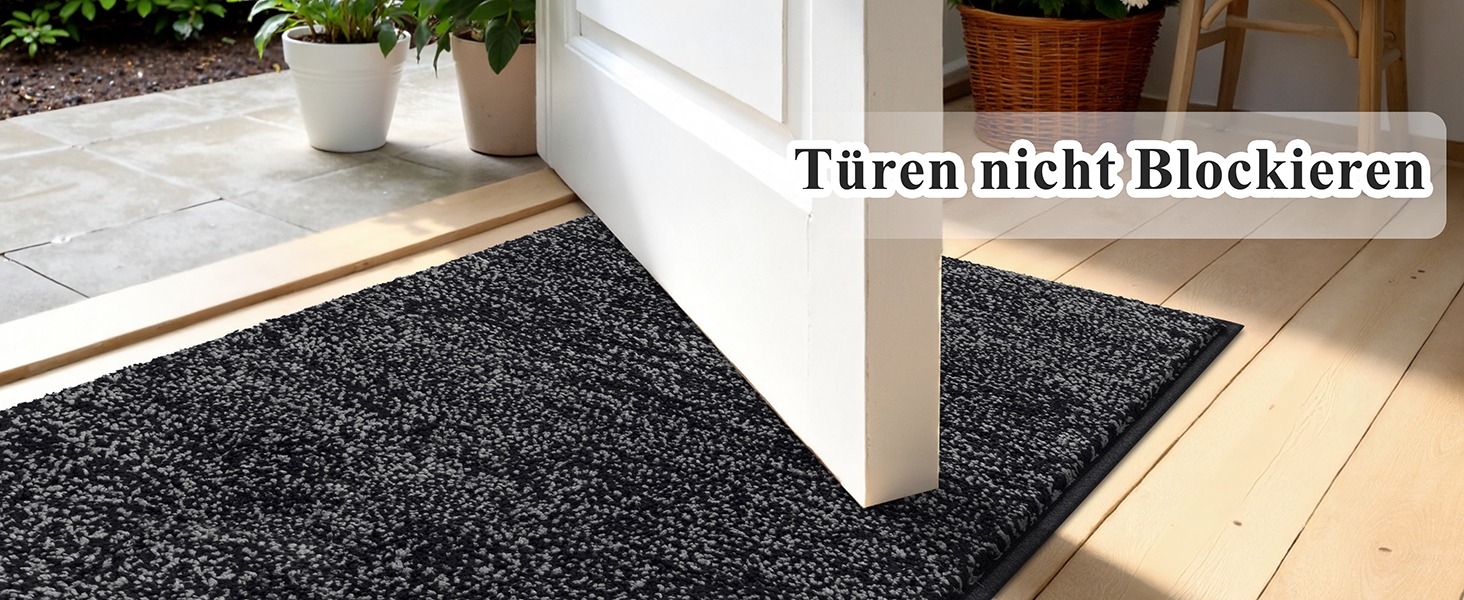 Килимок для дому та ванної кімнати SHACOS, 80 x 120 см, чорно-сірий, з антиковзаючою поверхнею