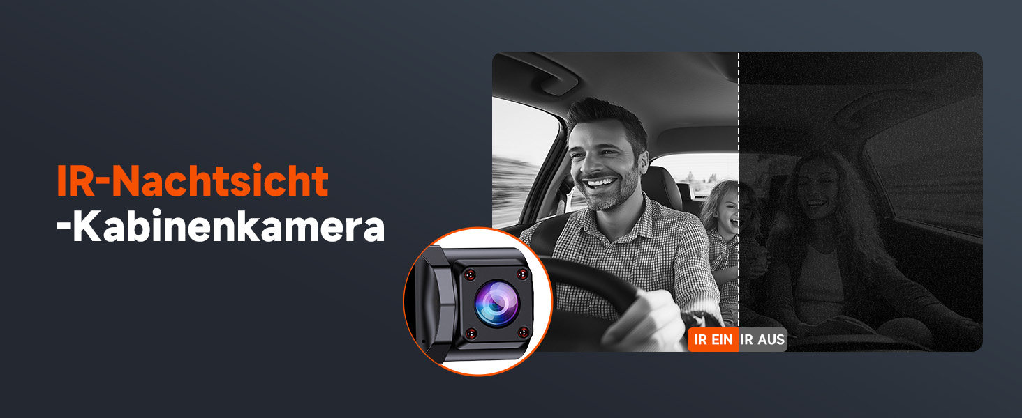 Відеореєстратор E-YEEGER 3-канальний 4K + 1080P + 1080P з Wi-Fi, 32GB карта, нічна зйомка, G-сенсор, паркування - чорний
