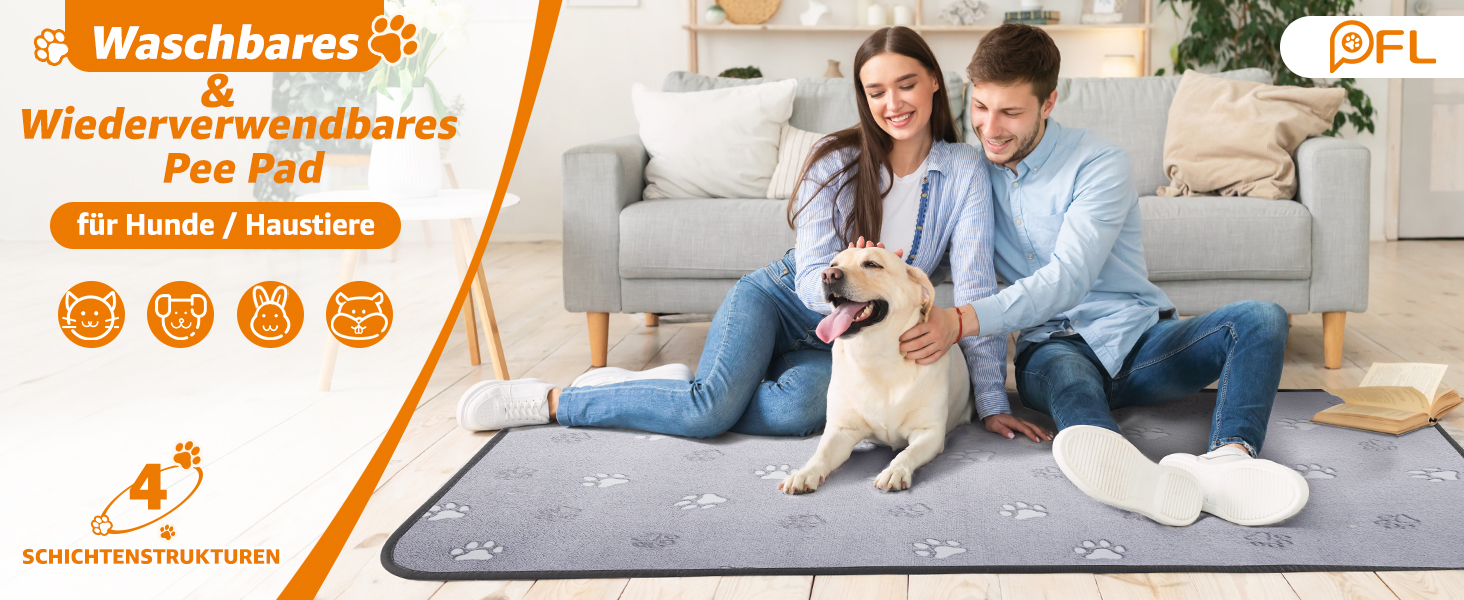 Підкладки для тварин PICK FOR LIFE, 2 шт., 70x100 см, швидко поглинаючі, для цуценят та собак, сірі