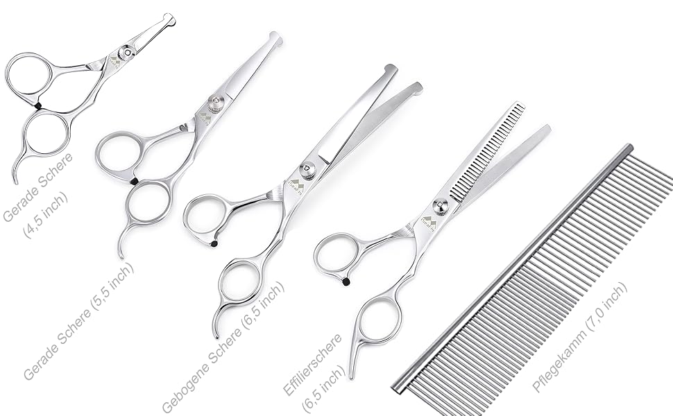 Набір ножиць для собак 5 в 1, нержавіюча сталь, для грумінгу, догляд за шерстю, набір для собак та котів