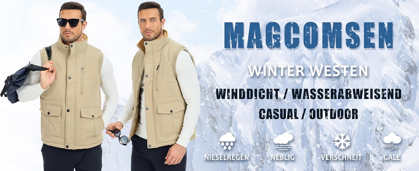 Чоловіча жилетка MAGCOMSEN з підкладкою, зимова, без рукавів, тепла флісова жилетка, для відпочинку, термо, перехідна жилетка з багатою кишенями, 3XL, темно-сіра