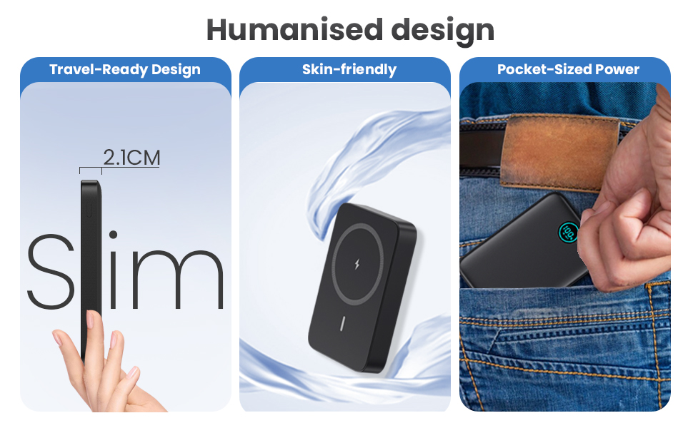 Powerbank MagSafe 10800mAh з LED дисплеєм: швидка зарядка 25W PD, USB-C, для iPhone 16/15/14/13/12, чорний