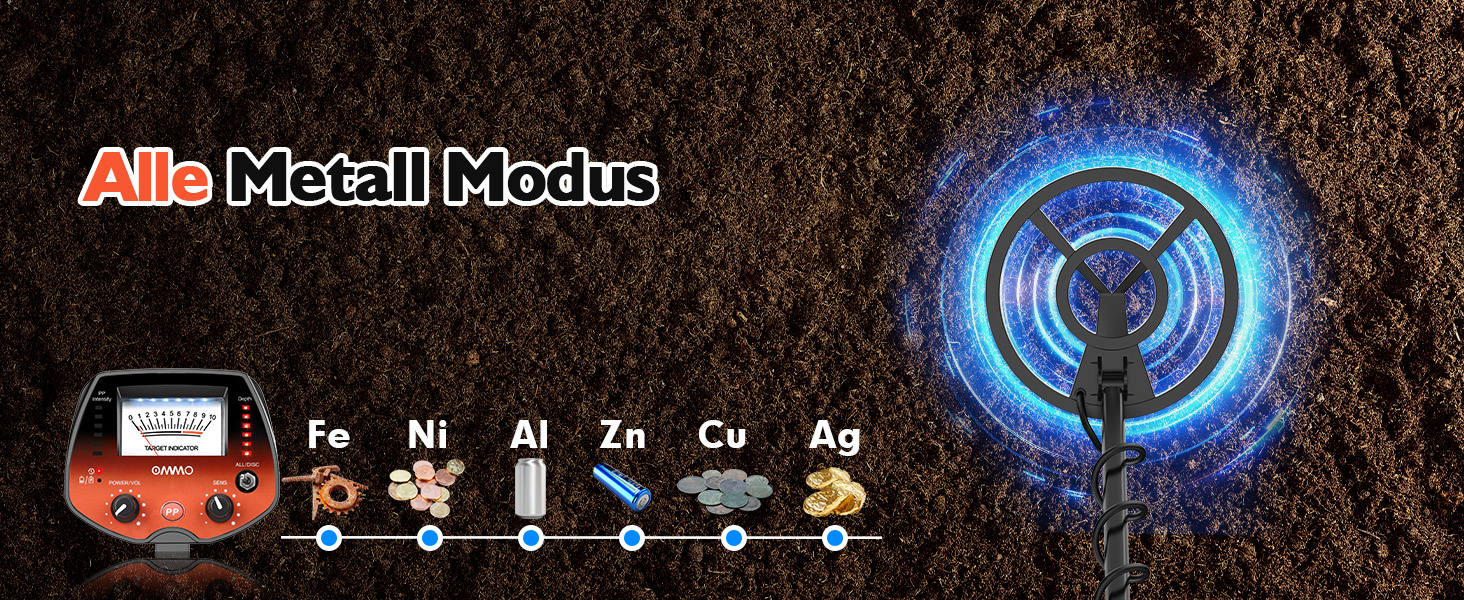 Металодетектор OMMO Pro для дорослих та дітей, USB, водонепроникний, 3 режими, преміум-якість