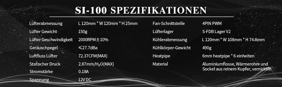 Thermalright SI-100: Повітряний кулер для CPU з 6 тепловими трубами, тихий вентилятор TL-E12 PWM, технологія AGHP 3.0, сумісний з AM4/AM5/Intel 1150/1151/1200/1700/1851/2011