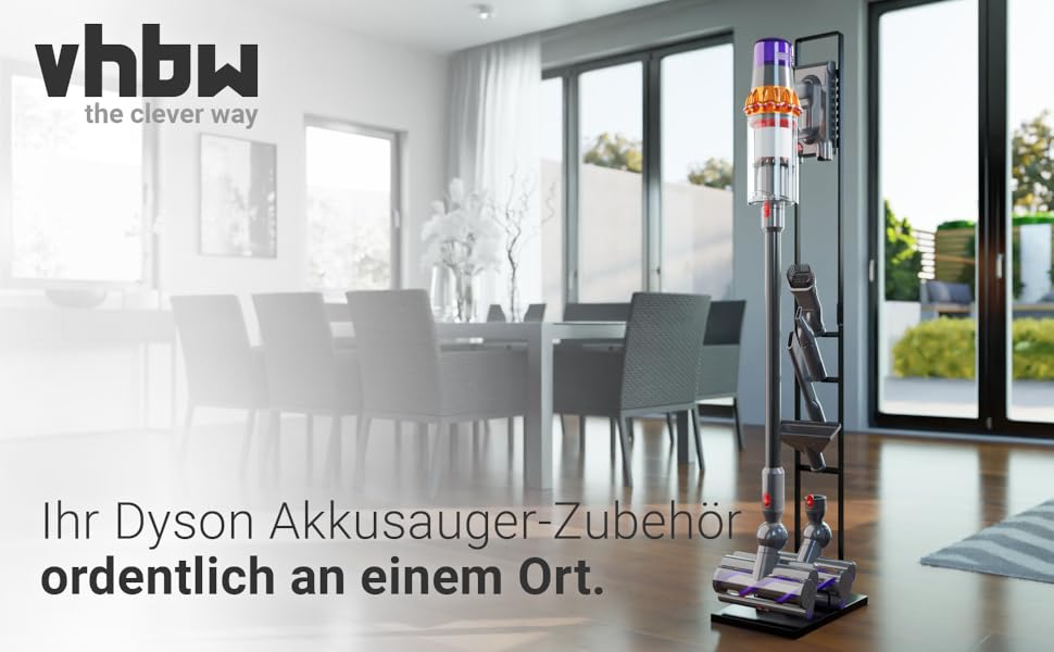 Підставка vhbw для пилососів Dyson V7, V8, V10, V11, V12 Slim, V15 Detect, V15s Submarine - аксесуар для зберігання та зарядки