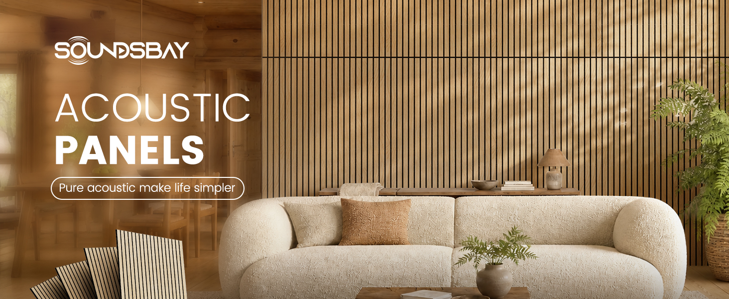 Акустичні панелі Soundsbay самоклейні, дуб (Oak), 120×60×0.9 см, набір 4 шт (2.88 м²)