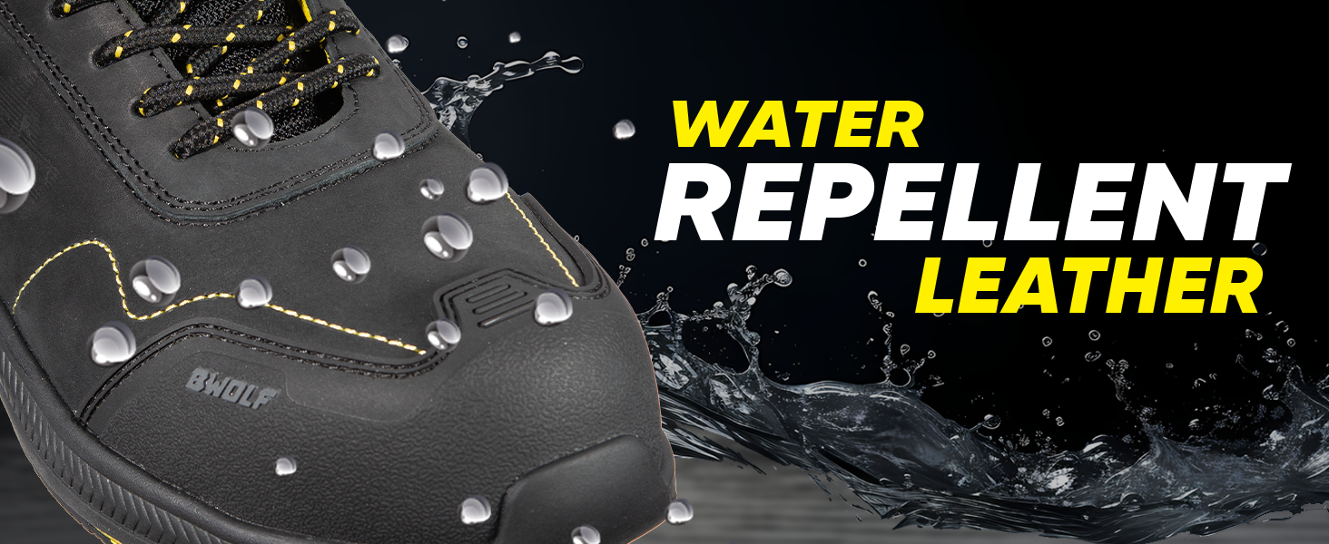 Робочі черевики BWOLF Phoenix S3S для чоловіків: шкіра нубук, водонепроникні, антиковзаючі, чорні, 38 EU
