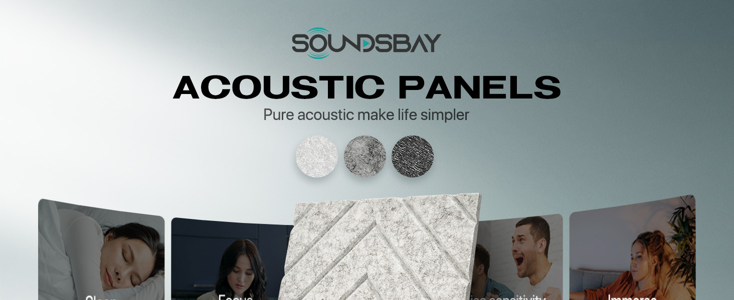 Акустичні панелі Soundsbay самоклеючі з поліестеру для звукоізоляції стін, 30x30x0,9 см, білий колір, 12 шт