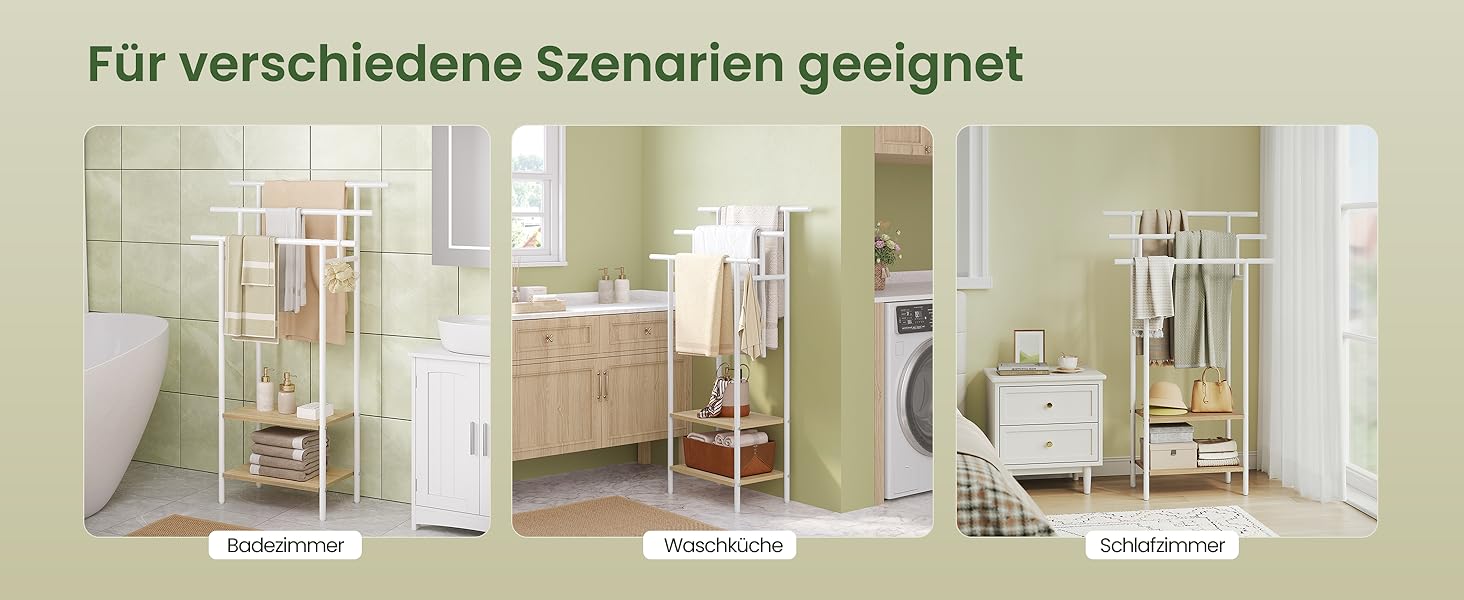 Підставка для рушників EUGAD з 3 полицями, з металу та ДСП, для ванної кімнати