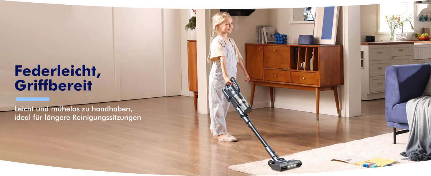 Бездротовий пилосос MIUZZY 6-в-1, 30kPa, 50 хв роботи, легкий, чорний