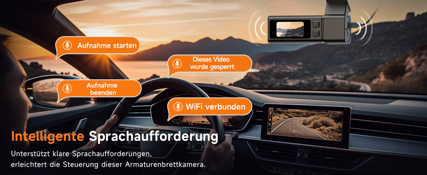 Автомобільний відеореєстратор E-YEEGER 2.5K 1440P з WiFi, IPS екраном 1.47