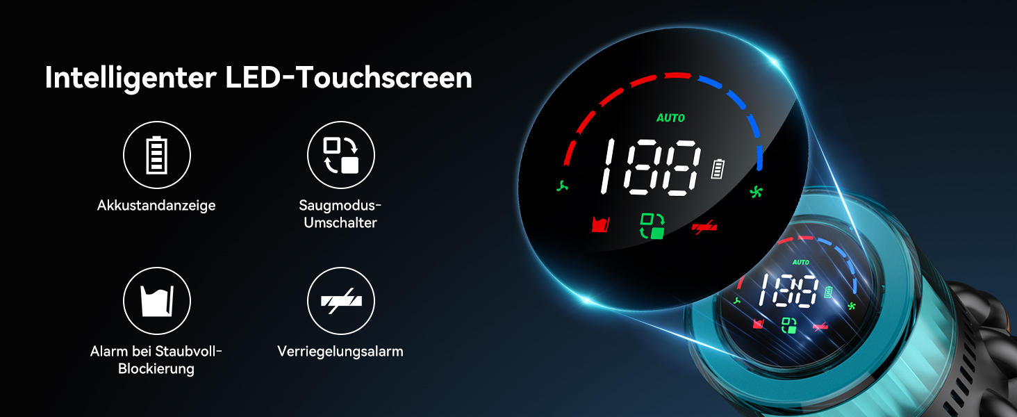 Акумуляторний вертикальний пилосос TechRise 58KPA 680W, LED-дисплей, 3 смарт-режими, антинамотування та фільтр 8-в-1, для килимів, твердих підлог та шерсті тварин, чорно-золотий