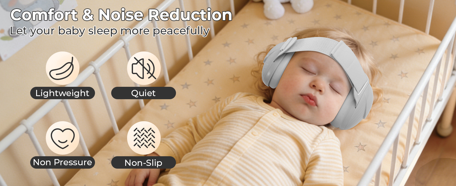 Навушники для захисту слуху дитини, сірі (0-48 місяців), сертифіковані CE та ANSI