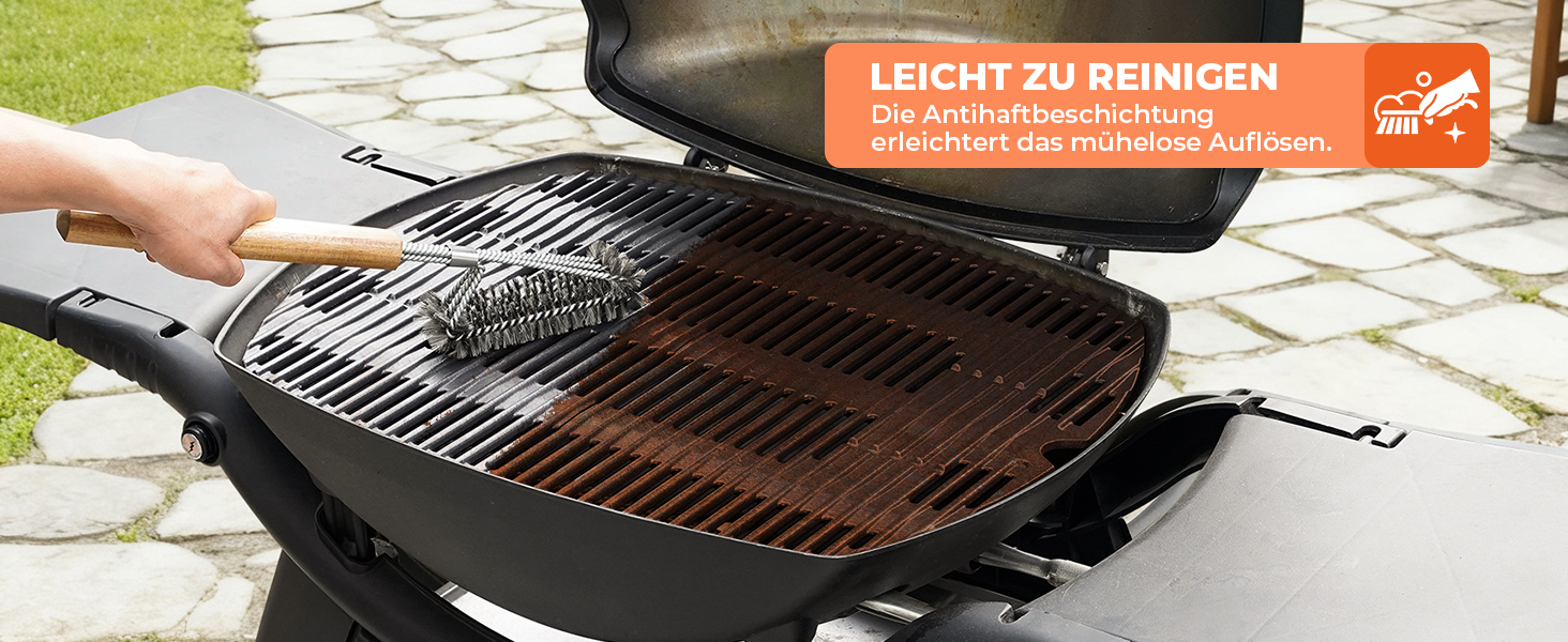 Решітка для гриля Weber Q300, Q320, Q3000, Q3100, Q3200 Onlyfire - чавун, заміна 7646 (2 шт.)