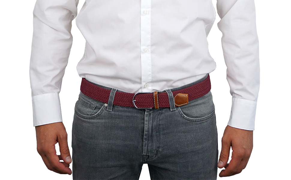 Плетіний еластичний ремінь DonDon для жінок та чоловіків, чорний, 100-120 см