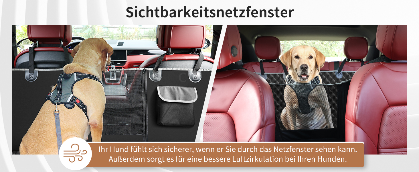 KYG Car Seat Dog Cover - Waterproof & Non-Slip Back Seat Protector with Window - 135x140cm