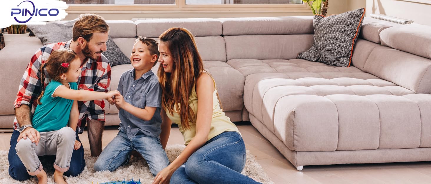 PINICO Бездротовий акумуляторний пилосос 550W з автоматичним режимом та щіткою Anti-Tangle, для твердих підлог, килимів та шерсті тварин (Blue+grey)