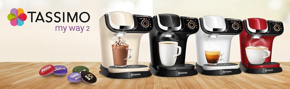 Кавомашина Tassimo My Way 2 TAS6502 з фільтром для води, понад 70 напоїв, персоналізація, великий вибір кави, проста у використанні, 1500 Вт (кремовий, з фільтром, single)