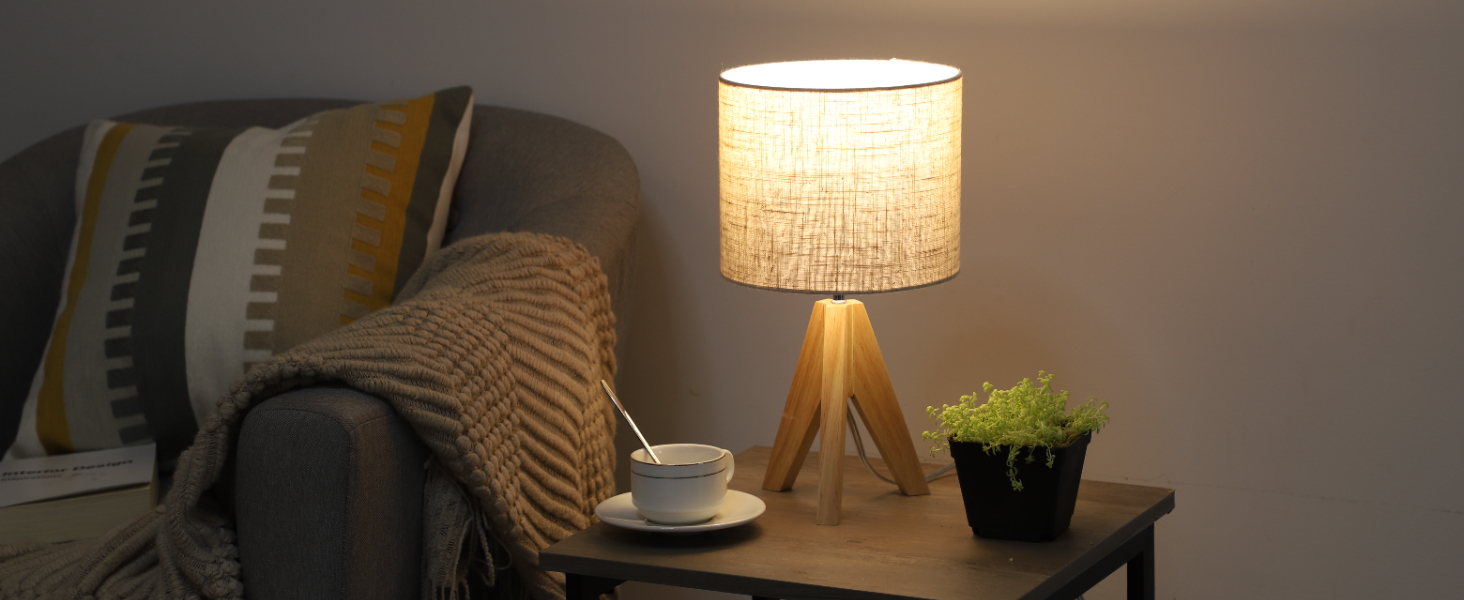 LED-лампа на тумбочку EDISHINE, 2 шт. в наборі, торшери з USB, диммування, сірий абажур, для спальні, вітальні, подарунок