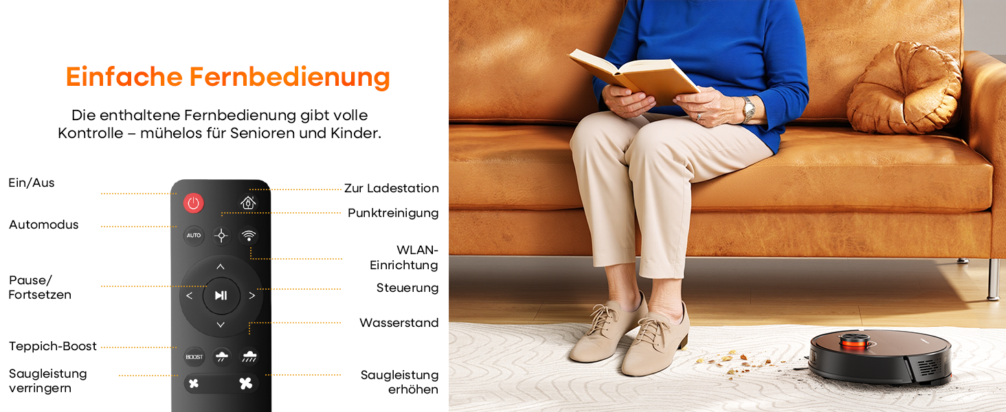 Робот-пилосос з функцією миття 7000Pa, з базою самостійної очистки 3.5L, час роботи 180 хв, LiDAR навігація, для прибирання шерсті тварин, килимів та твердих підлог, керування через додаток, чорний