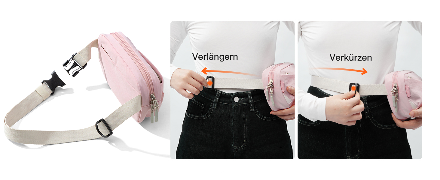 Сумка на пояс Inateck X-Mini, 1.5 л, RFID захистом, для подорожей, спорту, туризму (Рожева)