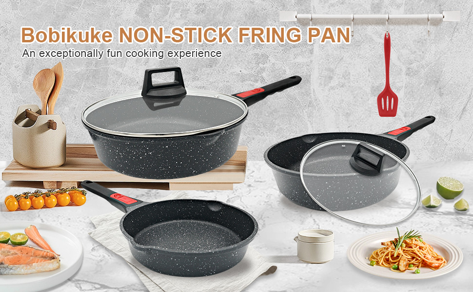 Сковорода з кришкою 28 см, антипригарне покриття, знімна ручка, підходить для всіх типів плит