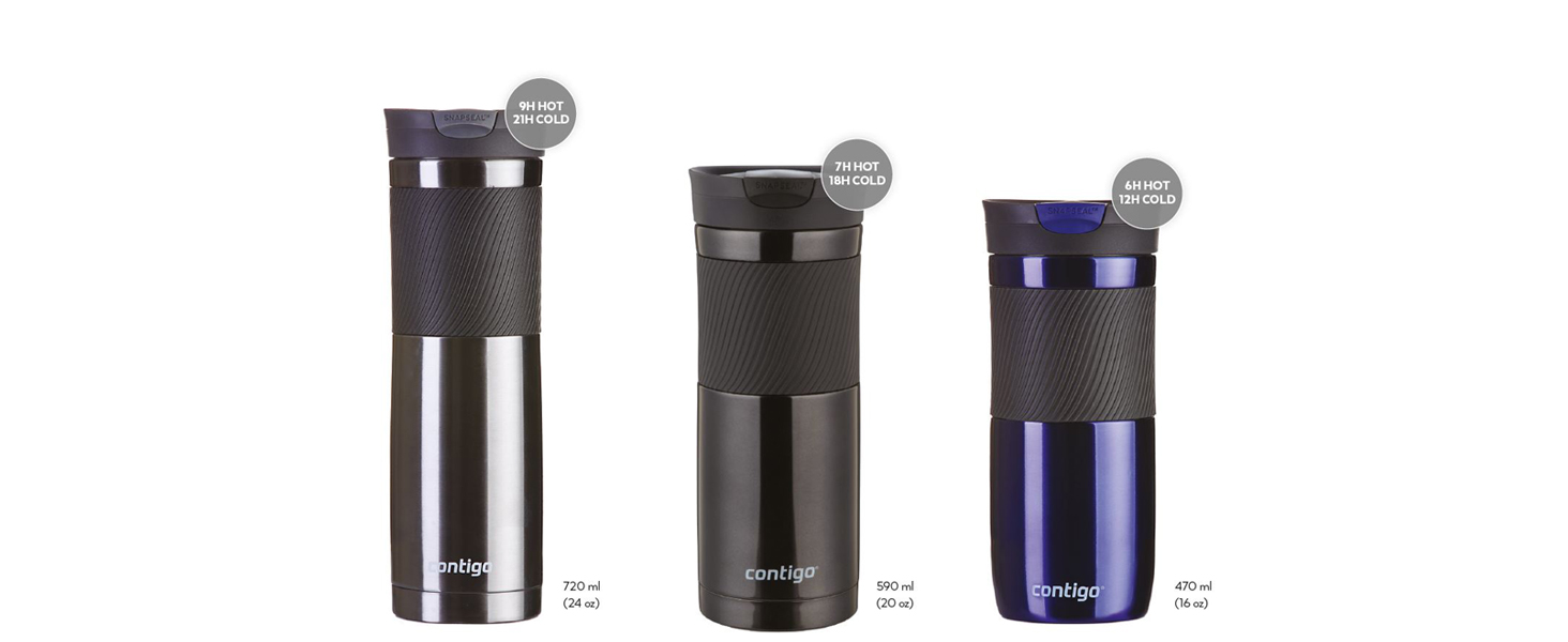 Contigo Byron Snapseal Stainless Steel Thermobecher - Leakproof Travel Coffee Mug - 590ml
