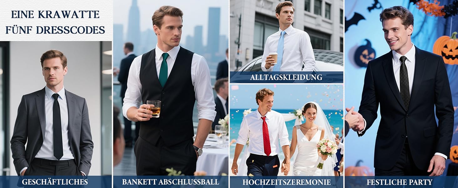 HISDERN Комплект краватки та нагрудного хустинки в клітинку для чоловіків, формальний стиль, класичний, для весілля, бежевий