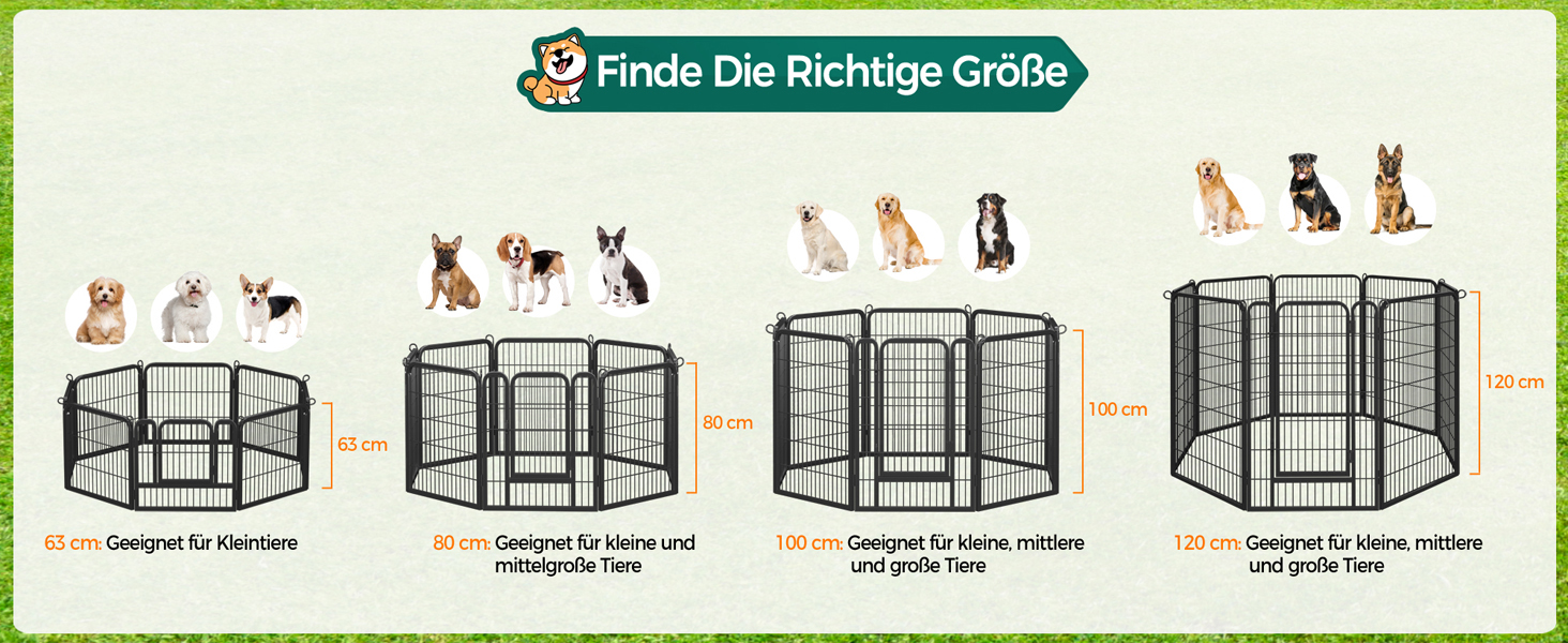 Вольєр для цуценят Yaheetech 8-секційний, вольєр для собак з замком, переносна сумка та кріпильні ремені, для дому та саду, легка збірка (80см, 24шт)