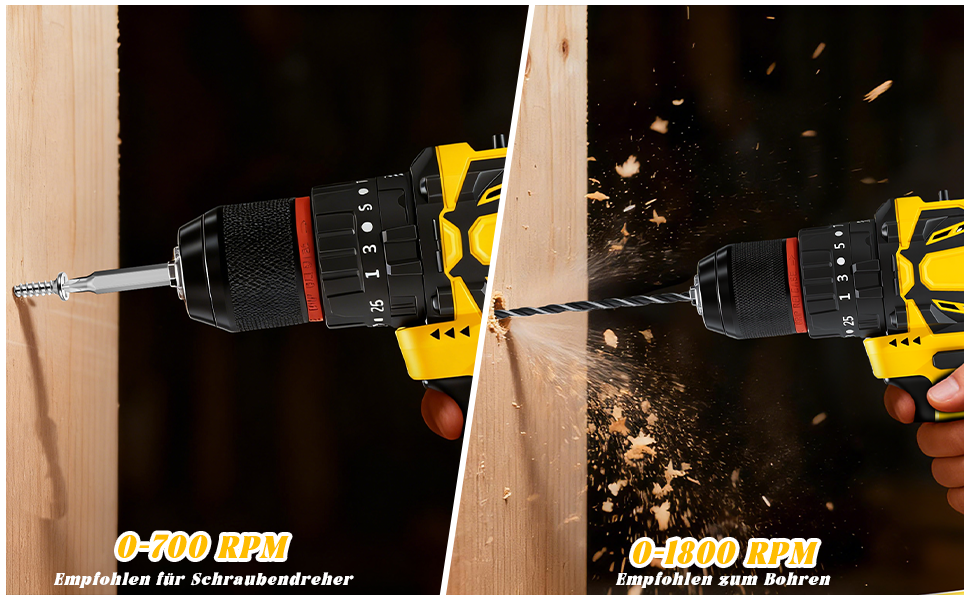 Акумуляторний шуруповерт 21V безщітковий, 2 акумулятори 2.0Ah, 70 Nm, 25+3 ступені крутного моменту, 2 швидкості, LED-ліхтик, патрон 10 мм, для ремонту та DIY