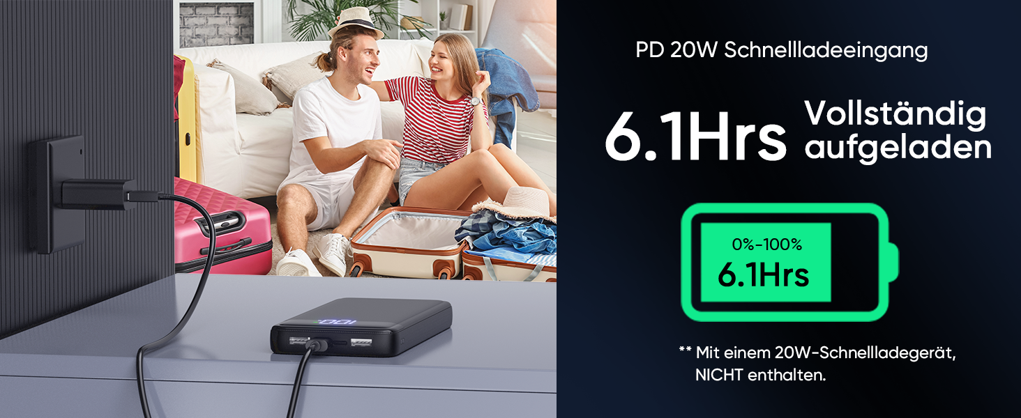 Power Bank 26800mAh 22.5W з USB-C PD3.0 QC4.0, Чорний - Зовнішній акумулятор для iPhone, iPad